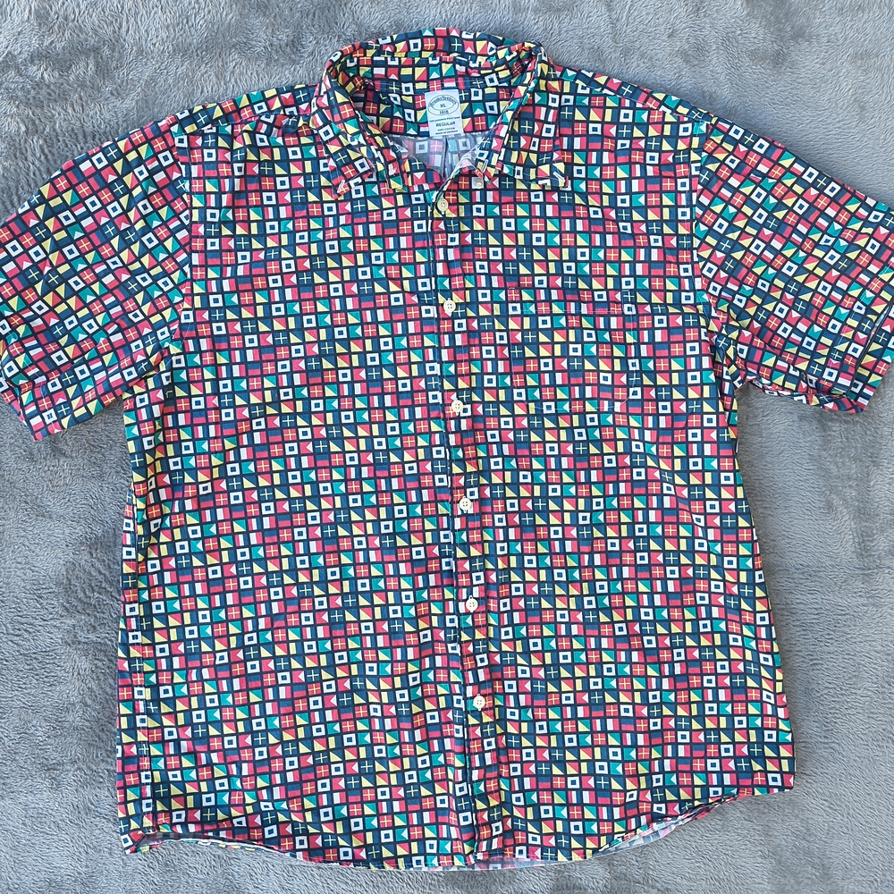 Multicolor Geometric Men's Shirt